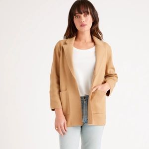 Quince 100% Organic Cotton Knit Camel Blazer